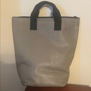 Gray Unisex Python Textured Backpack!